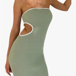 Elegant Green Strapless Dress